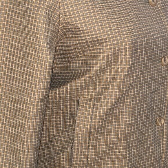 Vintage Dunedin Pure New Wool 14 Green and Beige Plaid Jacket - Picture 9 of 12